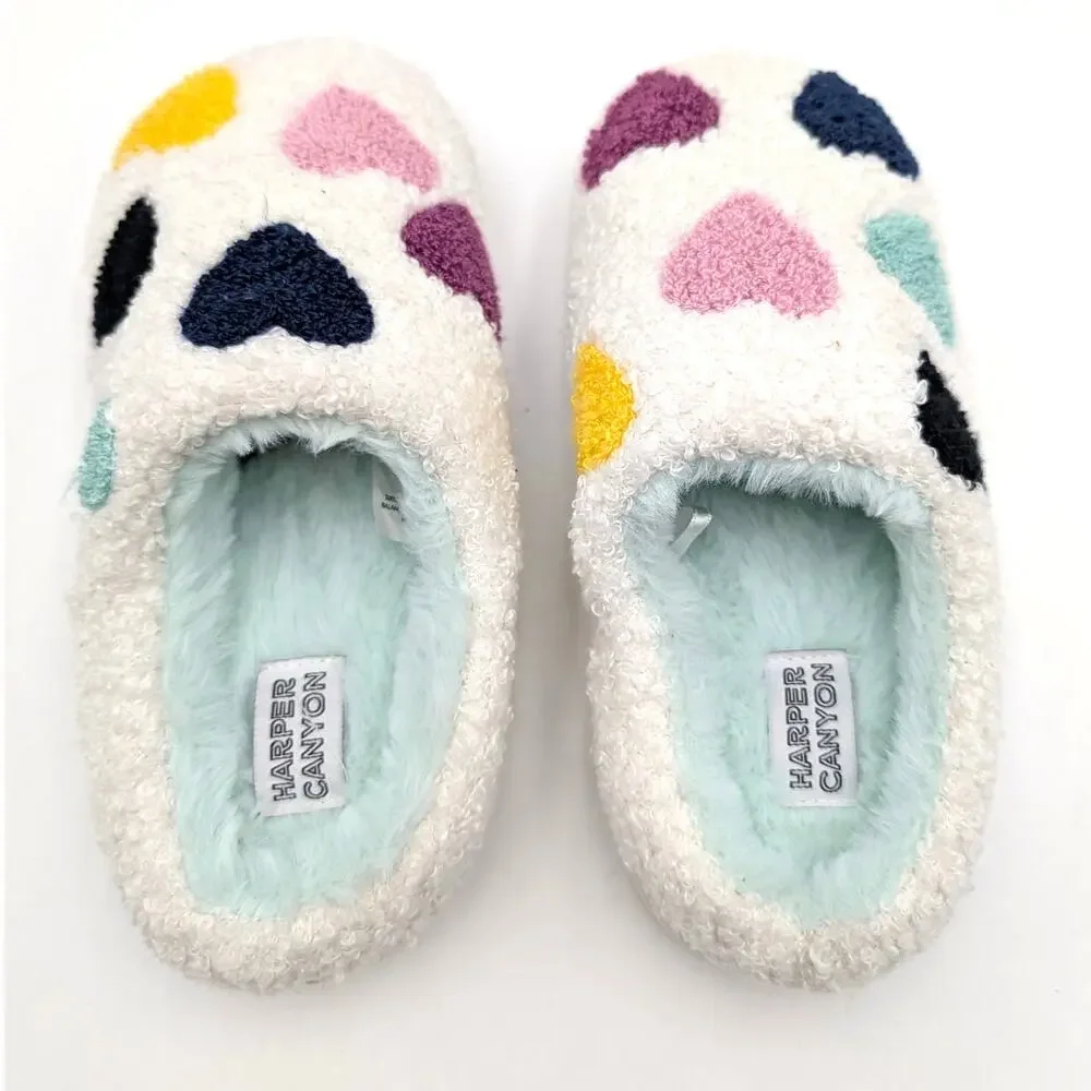 Harper Canyon Hearts Slip-On Slipper Shoes Kids' Cream Size US1/2M